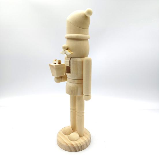 Нераскрашенная рождественская фигурка Щелкунчика Сделай сам Пустая фигурка солдатика Щелкунчика Незаконченная деревянная фигурка Щелкунчика для рождественского украшения, поделочный проект