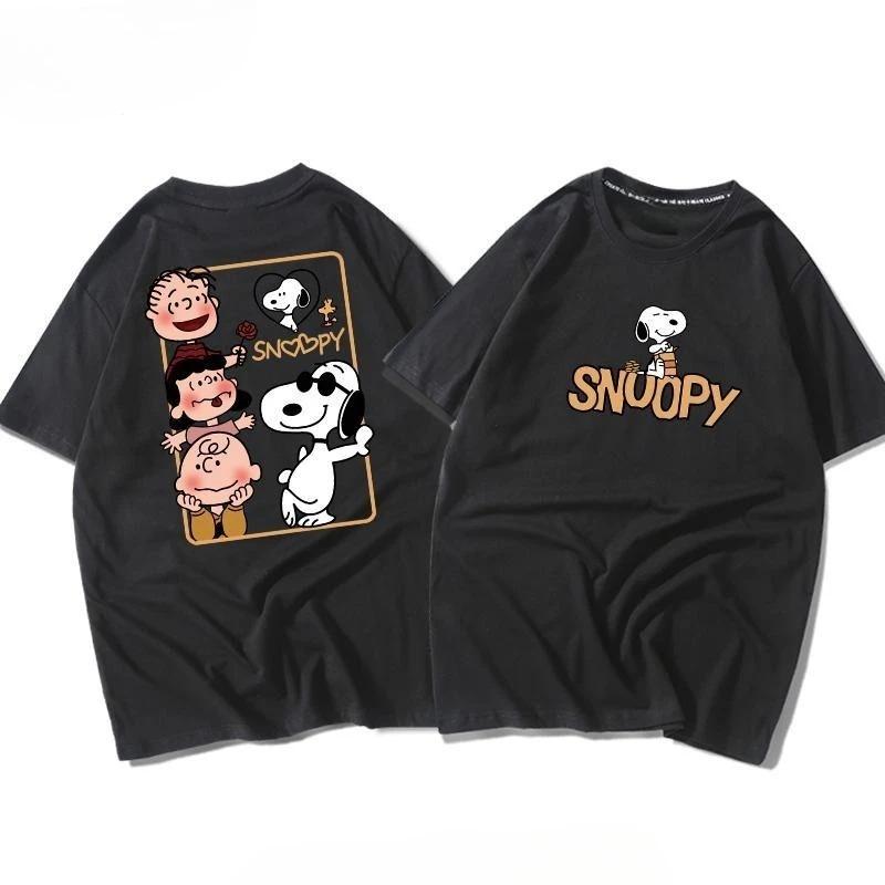 Свободная футболка с коротким рукавом и принтом-коллажем персонажей Банды Peanuts на спине, включая Снупи,