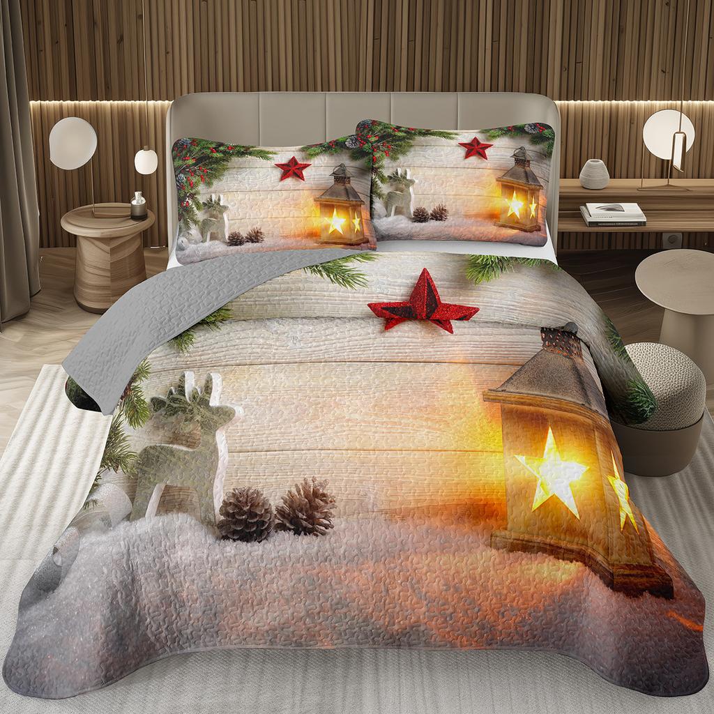Рождественский комплект покрывала Рождественский комплект покрывала на кровать Размер Twin Full King Рождественский комплект одеяла с елкой Для Рождества Рустикальная вечеринка Праздничный декор