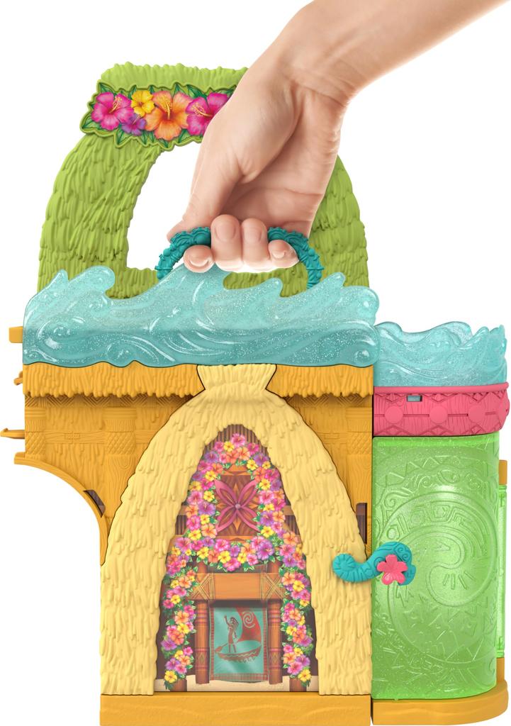 Mattel Disney Princess Moana and the Castle Castle Mini Dolls House Play Set with Mini Dolls Ages Orange JDP58 (Stackable Series! Doll) Dress-up & 3+