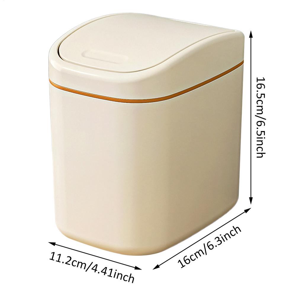 Mini Desktop Trash Can Dispenser with Lid Cylindrical Tabletop Waste Bin Easy To Clean Screw-Off Cap for Office and Coffee Bar