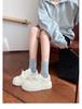 Cowhide version~ leather little white shoes women's spring versatile muffin thick sole heightening shoes casual sports board shoes retro