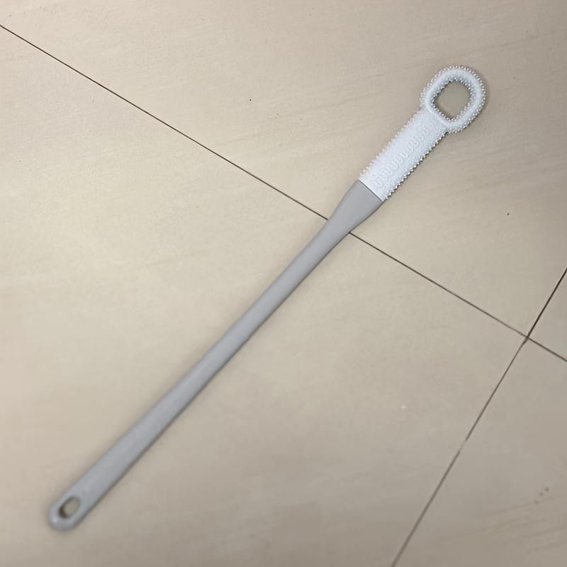 Щетка для чистки и массажа пальцев ног 2 в 1 - Мягкая резиновая пемза для удаления омертвевшей кожи, длинная ручка без запаха, скребок для ног - Батарейки не требуются