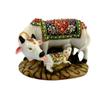 Decorative Marble Dust Cow & Calf Statue Printed Cow (Length 7 Inch, Width-4.5 Inch, Height-6 Inch)