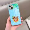 Cute Capybaras Phone Case For IPhone 17 Pro Max 15 Pro 16 14 Plus 12 13 Mini 11 Pro Shockproof Electroplated Glass Cover