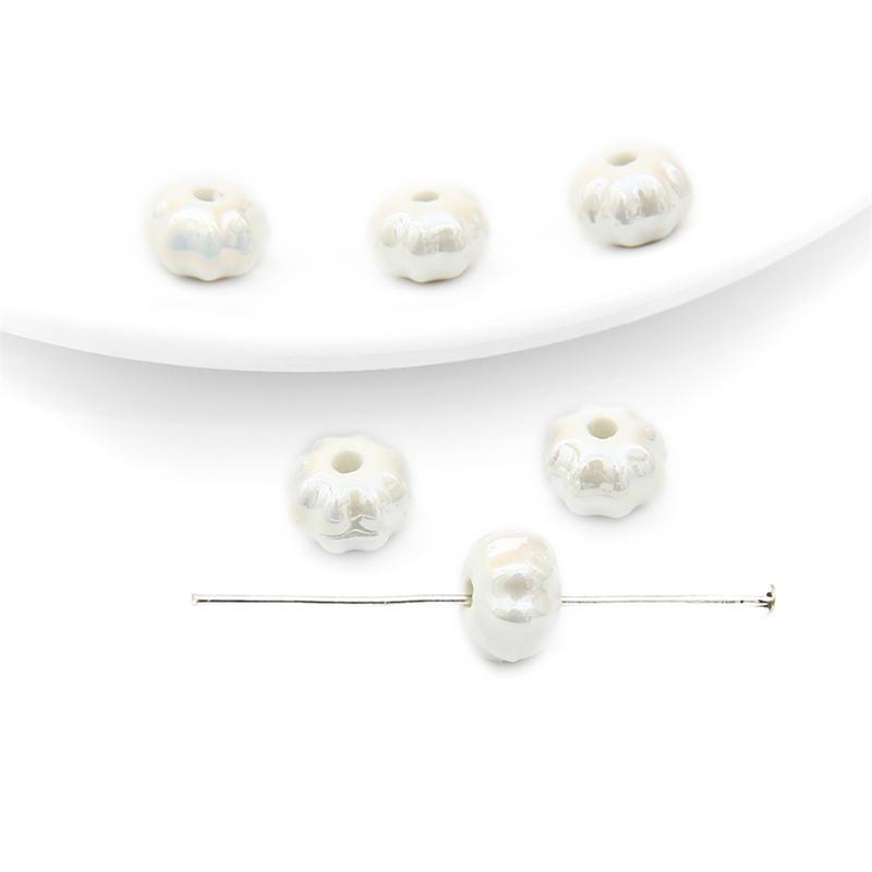 6 шт./пакет, керамические фарфоровые бусины ручной работы в форме тыквы, очаровательные бусины, свободные бусины-разделители для браслета, ожерелья, изготовление ювелирных изделий своими руками