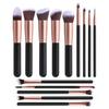 14-Piece Black Makeup Brush Set: Eyeshadow, Blush, and Soft Hair Beauty Tools