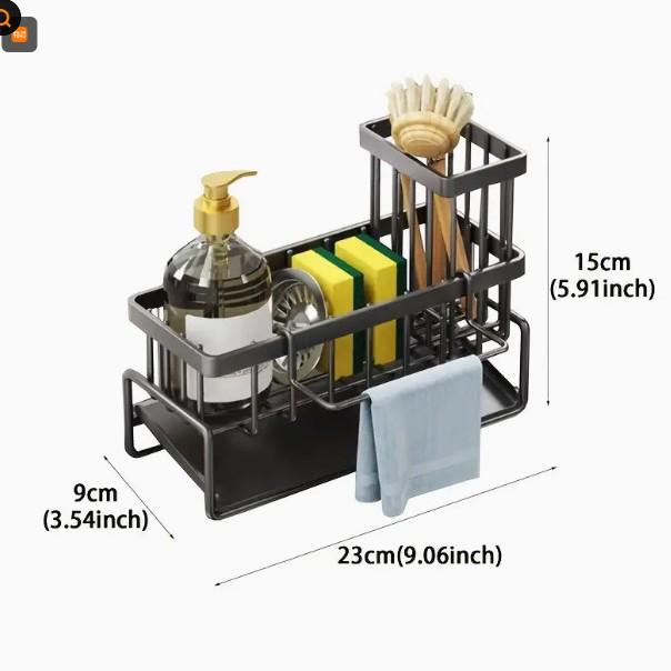Подставка для хранения кухонных губок и тряпок из нержавеющей стали с поддоном для стекания воды