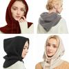 Warm Insulation Winter Knitted Hooded Caps One-piece Neck Collar for Winter Outdoor Activities