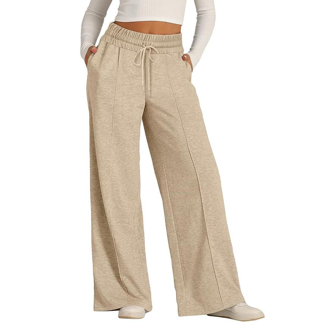 Women  Elastic Waist Cuff Pants Trousers Summer Loose Fit Hiking Jogger Pant With Pocket