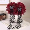 Feather Flower Pearls Hair Claw Cloth Hair Accessories Fashion Bow Hairgrips  for Girl