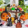 Haunting Halloween Decorative Witch Broom Personalized Fabric and Wood Witch Broom Sculpture for Halloween Celebration