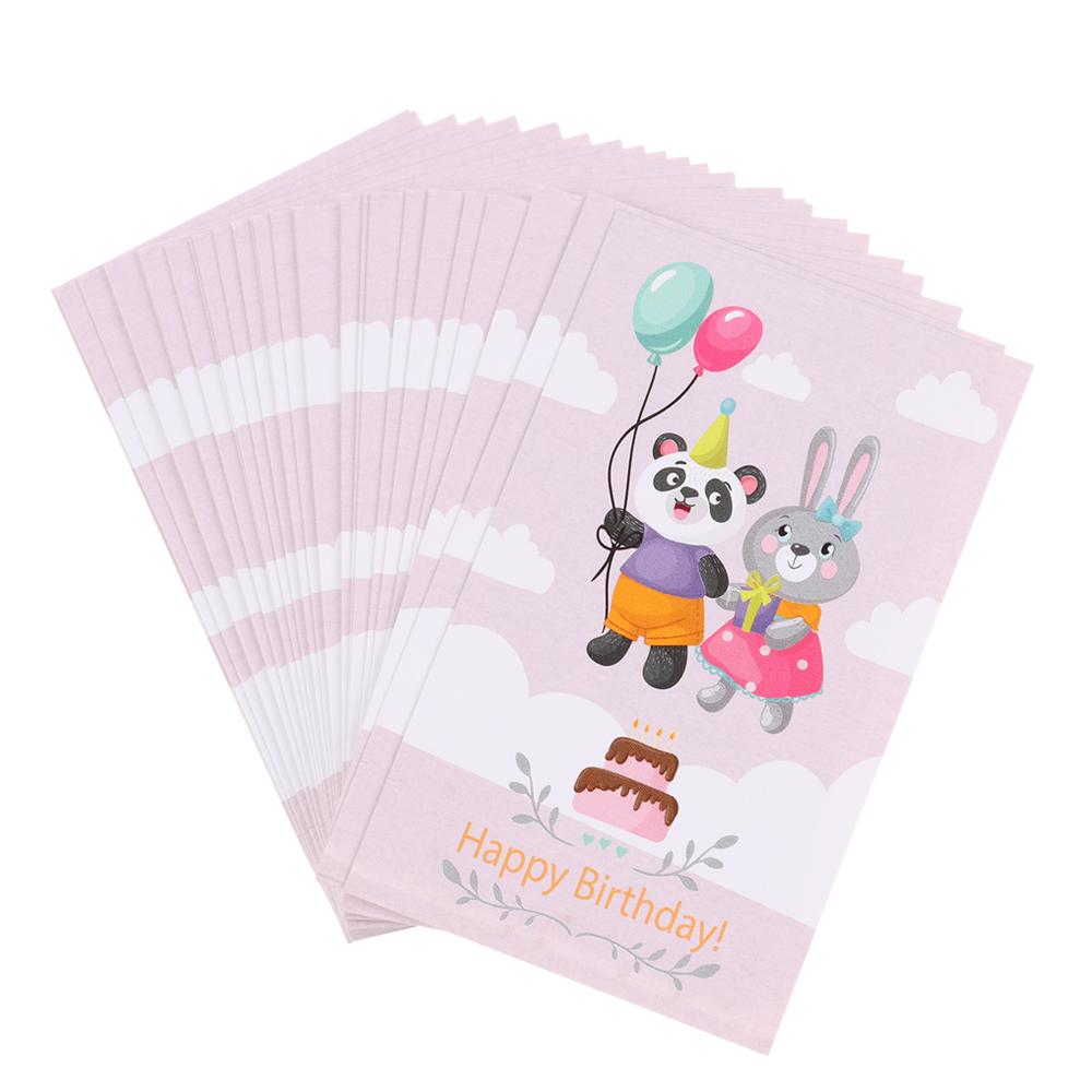 Party Decoration Gift Wrapping Cartoon Animal Message Postcard Happy Birthday Cards Greeting Labels