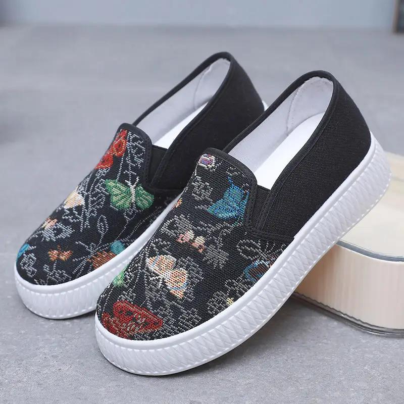 Модная корейская мода Дышащие женские парусиновые туфли 2025 Новинка Стильные предложения Высокое качество Удобные и элегантные 39 Женская обувь