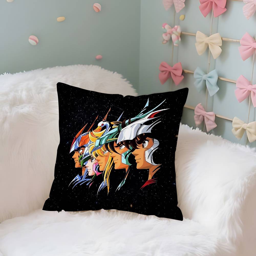 S-Saint-SeiyaS Knights Pillow Case Cushion Cover Soft Cute Throw Pillow Case For Car Sofa Pillowcase Polyester With Zipper