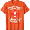 Emotional Support Drinking Buddy Beer Graphic T-Shirt Funny Gift Casual Cotton Tee