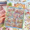 Little Bear Colorful House Series Miniature Landscape Sticker DIY Large Size Cabin Scene Sticker Stress Relief Cartoon
