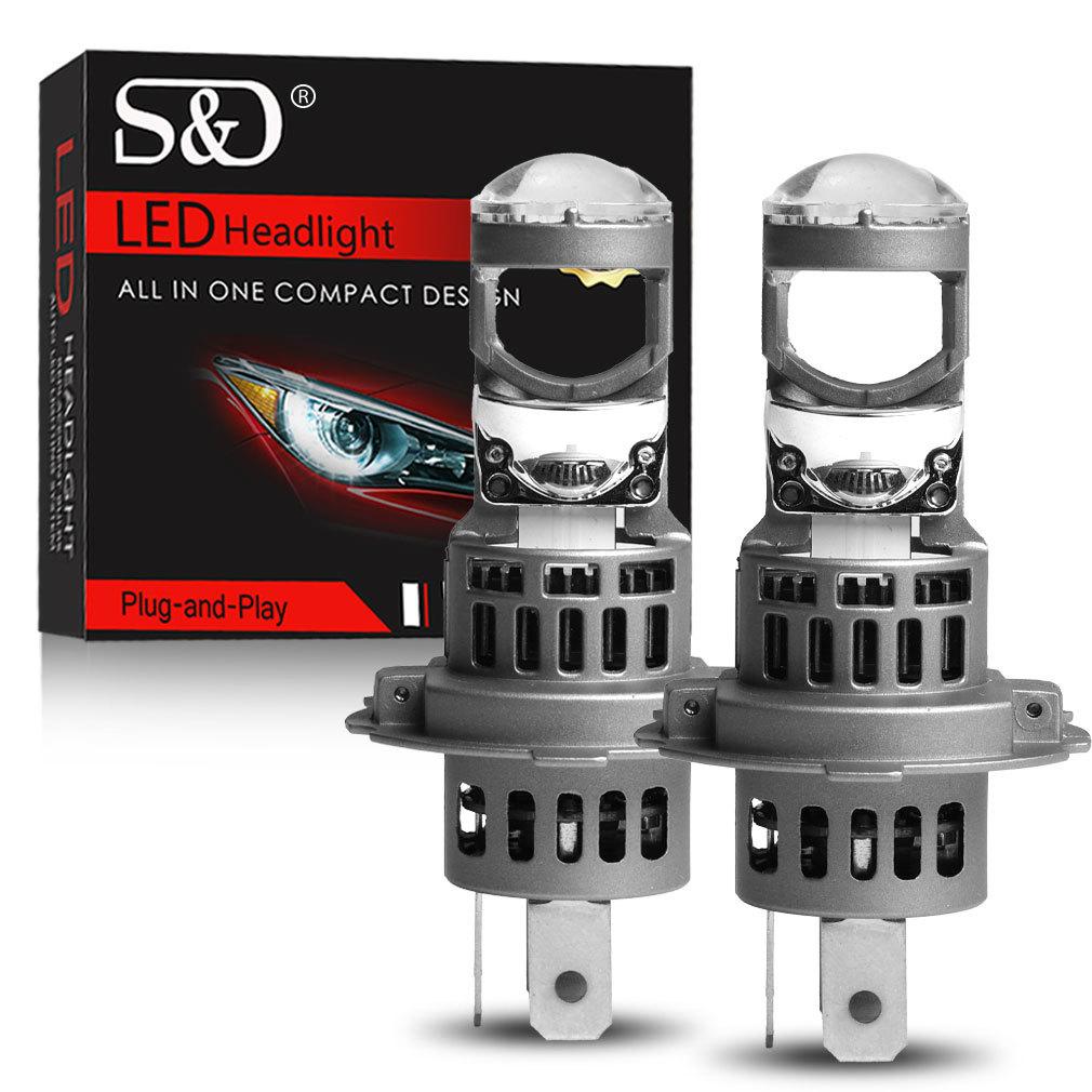 2 шт. Светодиодные линзы-проекторы H7 для фар H4 Canbus Автомобильные и мотоциклетные фары Мини Беспроводные Turbo 40000 лм Автоматическая противотуманная фара Plug&Play Фара 6500K Белый