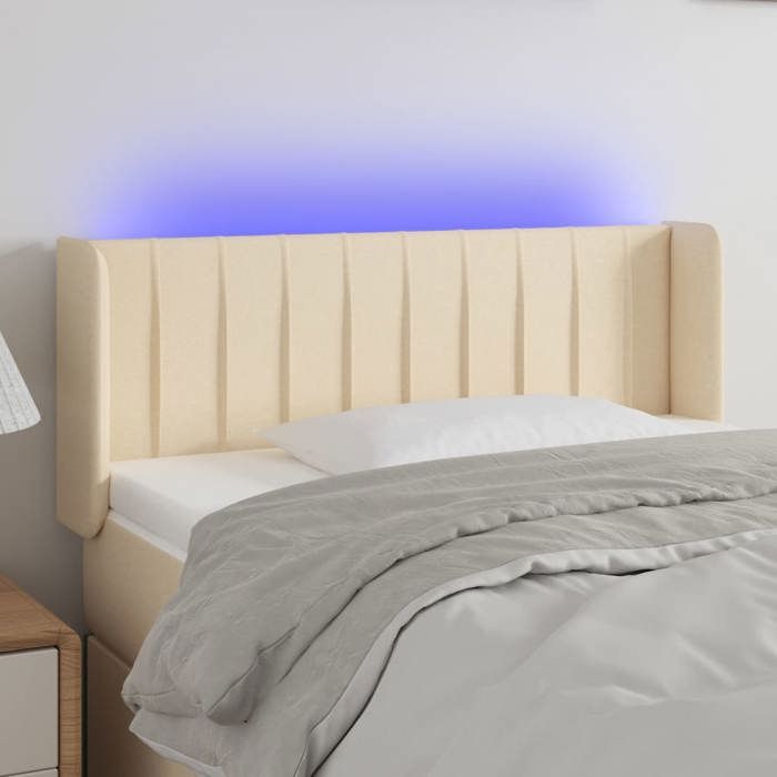 VidaXL LED Headboard Bedroom Furniture Single Bed Accessory Headboard Bed Frame Interior Cream 3123461