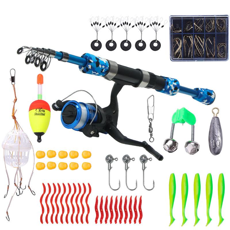 FTK Набор удочек и катушек, набор мужских телескопических удочек, складной портативный стартер для рыболовных снастей, компактные дорожные удочки