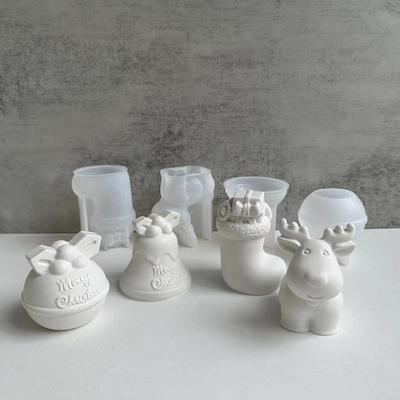 Ароматизированная свеча из рождественской серии своими руками в виде рождественского шара, колокольчика, снеговика, лося, ароматизированная силиконовая форма для свечей