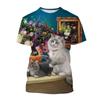 Cute Cat 3D Printed T Shirt For Men Classic Animal Art Painting Short-sleeved Tees Round Neck T-shirt Casual Tops Summer Clothes