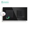 BSEED 1/2Gang Mechanical Light Switch 1Way With Fast Charging 65W USB C Socket Dual Typc-c Ports Glass Frame EU Standard