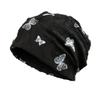 Coldproof Fleece Beanies Thickened Plush Pullover Hat Harajuku Butterfly Print Beanies  Female