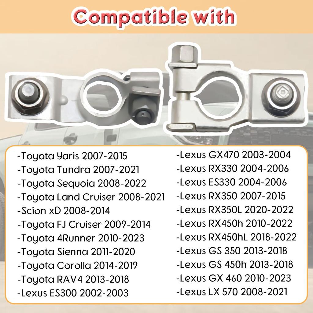 Клеммная сборка Положительная и Отрицательная Посадка Lexus Toyota 4Runner Yaris Sequoia Corolla RAV4 2002-2023 90982-05054 90982-06059 Запасные гайки