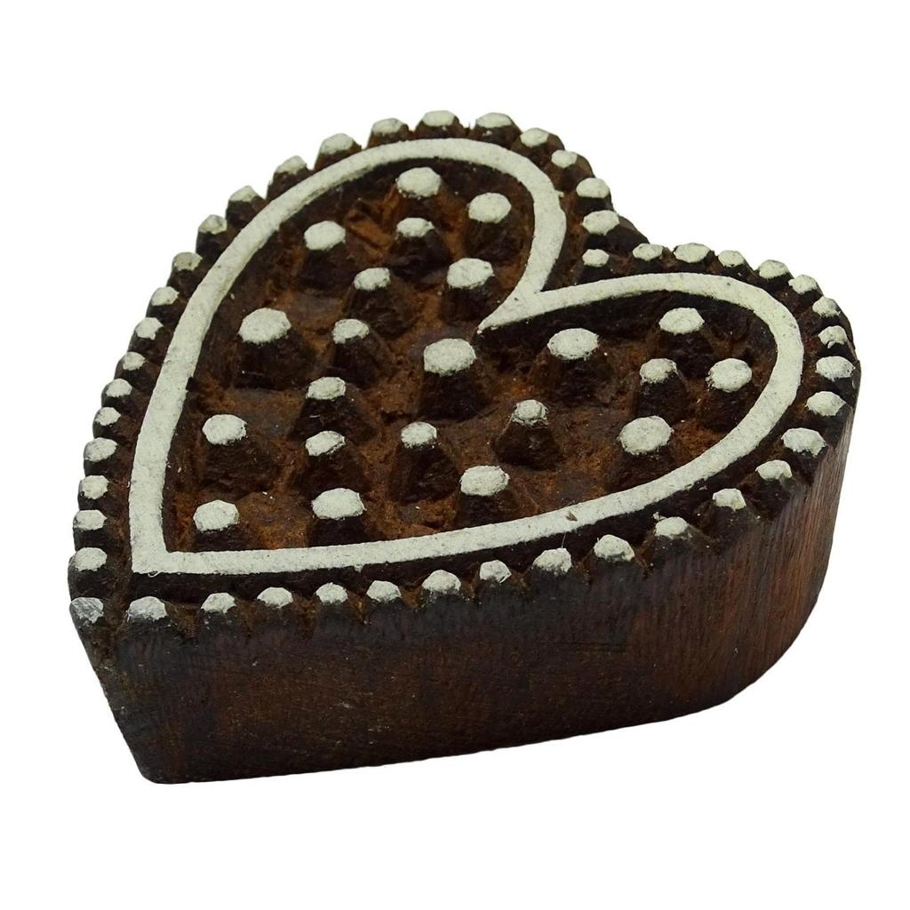 Hand Carved Floral Pattern Printing Blocks Wooden Block Textile Wood Stamp