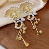 Серьги с инкрустированными стразами, преувеличенные глаза, темпераментные серьги-капли, кисточки с жемчугом, легкая роскошь, вечеринка, циркониевые подарки