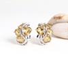 Gorgeous 925 Sterling Silver Leaf Fancy Design Ring Earrings Natural Citrine Gemstones Fine Jewelry Set for Women's Wedding Gift