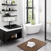 Floating Shelves with Wire Storage Basket Bathroom Shelves Over Toilet with Protective Metal Guardrail Home Decor Accessories