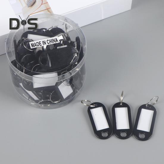 50 шт. Пластиковые брелки для ключей, идентификационные бирки с раздельным кольцом для ключей, бумажная вставка, брелки для ключей, писчая бумага, органайзер для ключей