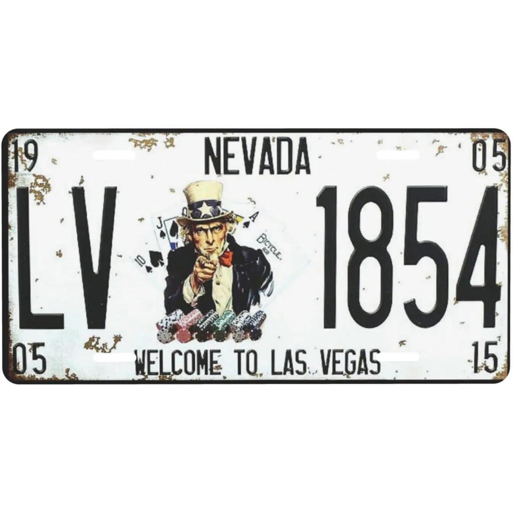 License Plate USA Retro Car Metal License Plate Novelty Wall Decoration Auto License Plate Signs Front Cover Garage Cafe Pub Bar