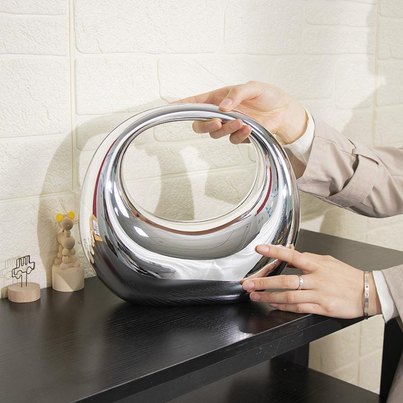 European And American Acrylic Metal Texture Bag, High-End Simple Celebrity Dinner Handbag