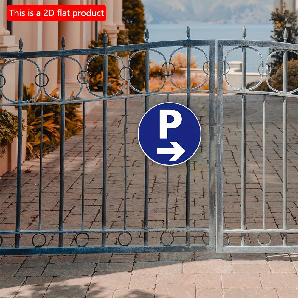 1 шт. 2d плоский круглый деревянный знак парковки - 20 см со стрелкой вправо, французский язык, настенное крепление, многоцелевой наружный знак для двора