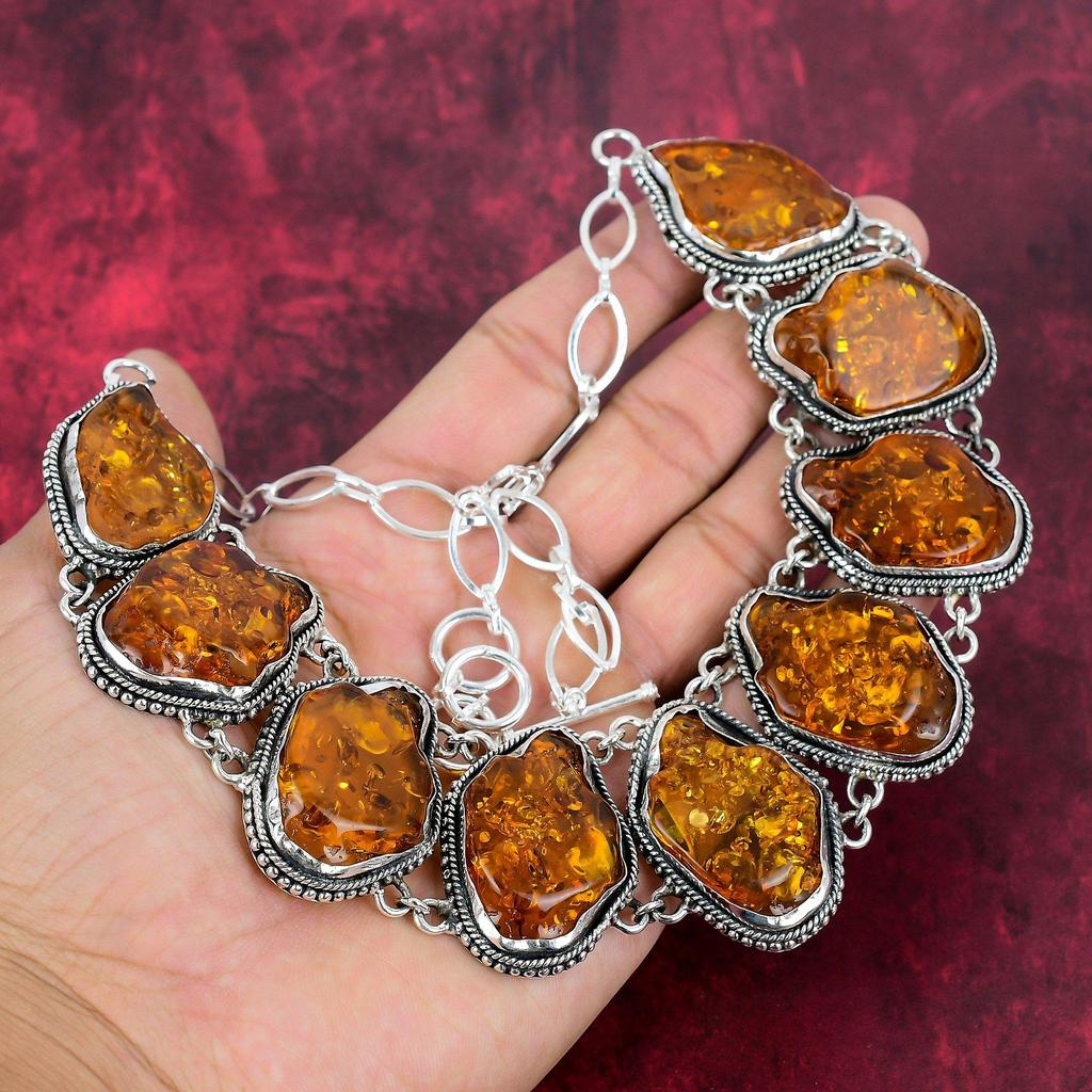 Балтийский янтарь, драгоценный камень, стерлинговое серебро 925 пробы, браслет и комплект ювелирных изделий из ожерелья, регулируемая цепочка ручной работы для женщин