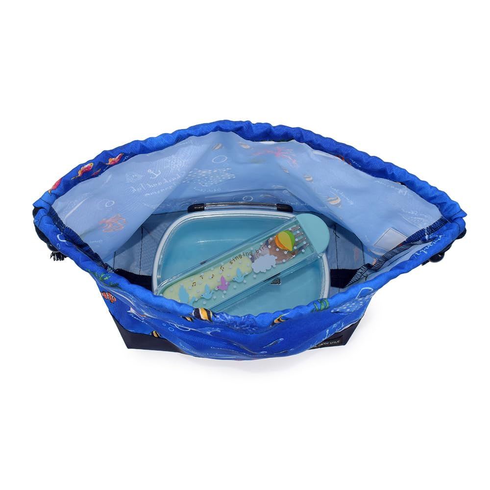 Colorful Candy Style Drawstring Bag Design Lunch and Cup by Blue A Stylish Gift for Boys and Perfect for Kindergarten and School Entrance Product