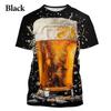 Классическая пивная футболка с 3D-принтом, мужские футболки с малиновым узором, летние топы Harajuku с круглым вырезом, свободные футболки с короткими рукавами