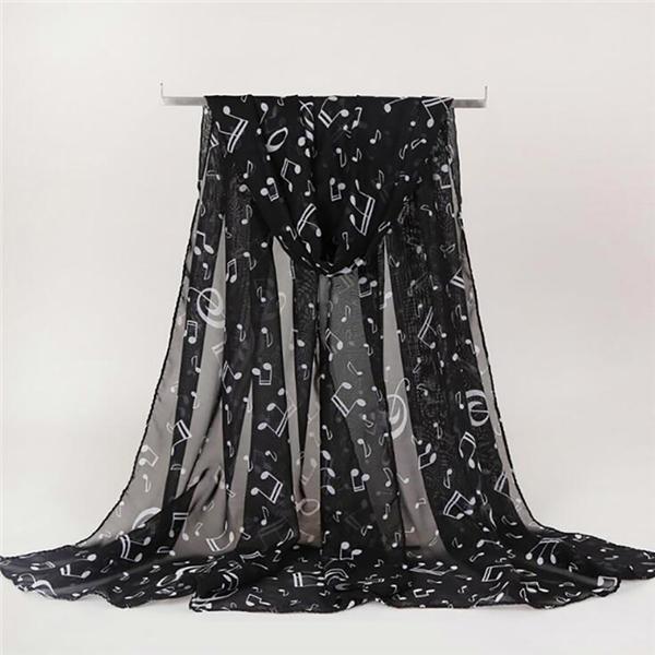 1 шт., женский шарф, красивая музыкальная нота, шифоновый шейный шарф, шаль, шарфы-глушитель, платок