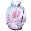 3D Printed Hot Air Balloon Hoodie For Men Colorful Pattern Long Sleeves Fashion Casual Sweatshirt Loose Pullover Hoodies Tops