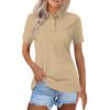 Women's Fashion Casual Lapel Short Sleeve Solid Color Shirt Women's Button Up Tops