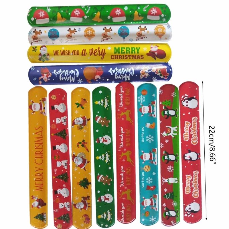 100 шт. Рождественские браслеты для детей, веселые и праздничные браслеты для рождественской вечеринки, украшения для сумок