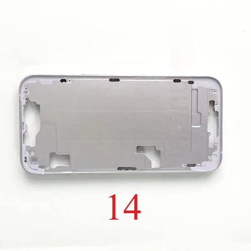 For iPhone 14 Middle Frame Bezel With Volume Power Flex Cable Side Button Chassis Repair Parts