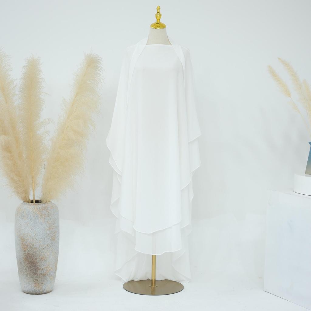 2023 Loriya Однотонный Двухслойный Шифоновый Платок Полный Круг Большой Платок на Голову HJ916