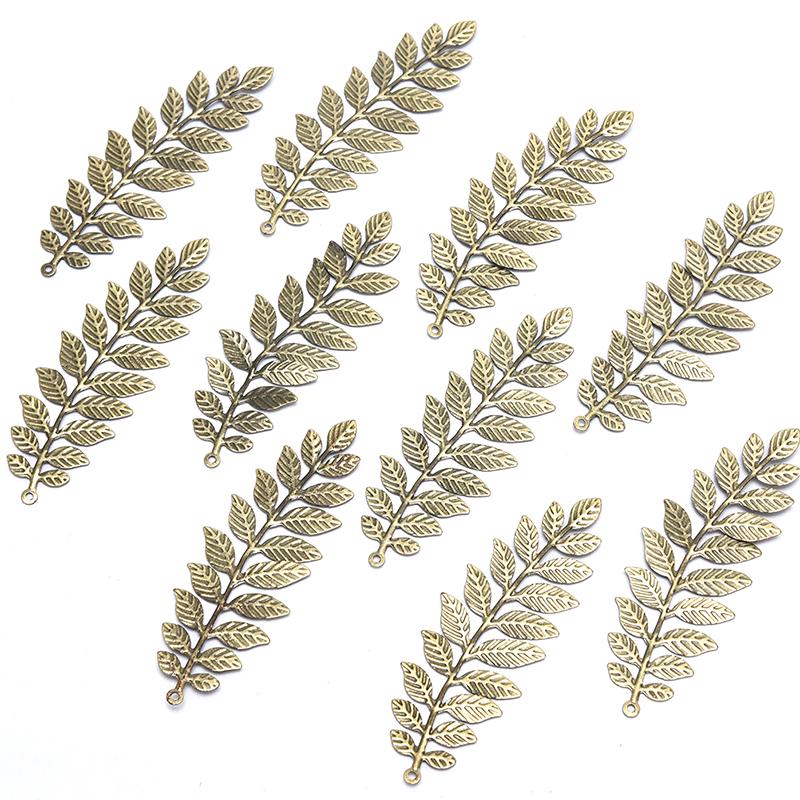 10Pcs/Set Vintage Leaf Filigree Wraps Connectors Metal Diy Craft Jewelry Making