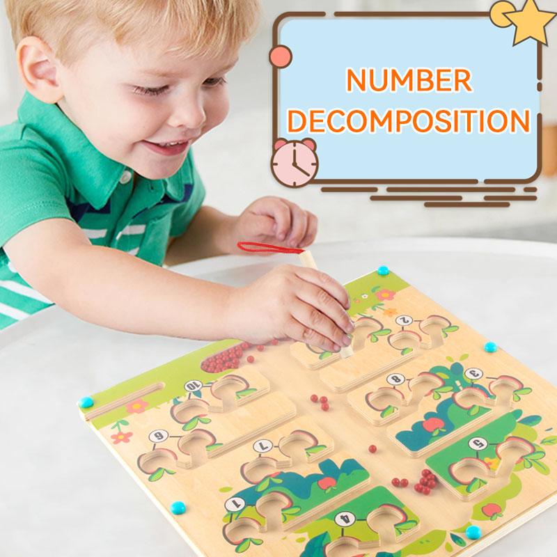 Children's Digital Magnetic Ball Maze Addition and Subtraction Toy Magnetic Ball Pen Mathematical Operation