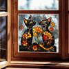 Cartoon Kitten Flower Balcony Glass Window Beautification and Decoration Static Electricity Window Stickers