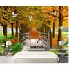 Golden Tree Avenue Forest Scenery Living Room Home Decor 3d Wall Murals Wallpaper